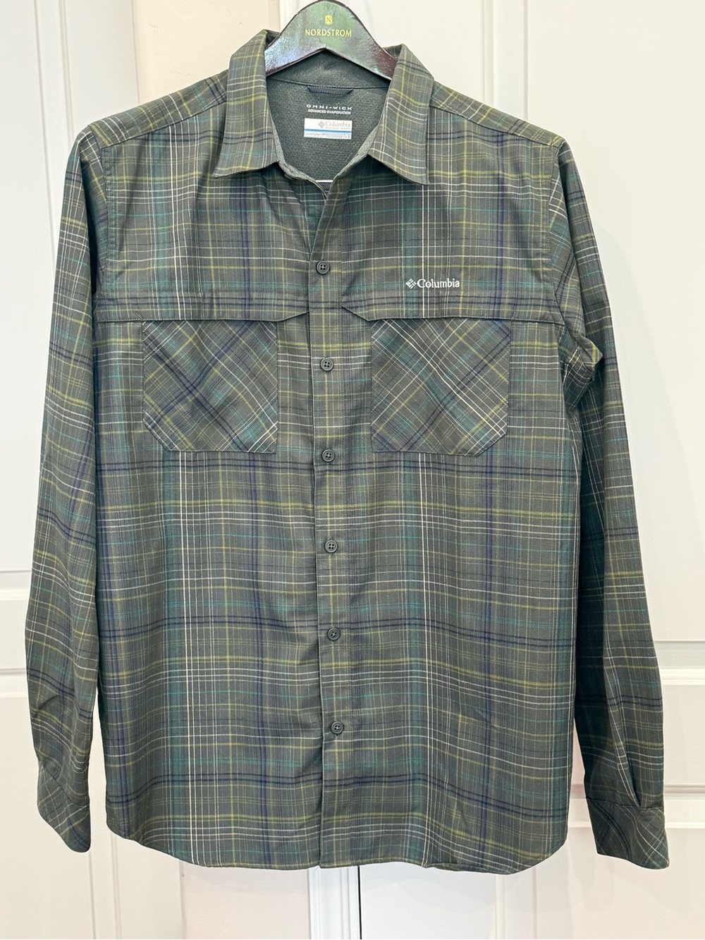 NWOT Columbia Omni-Wick Plaid Long Sleeve Button Down Shirt Men’s Sz Large